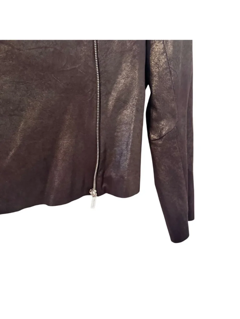 Calvin Klein Black Open Front Faux Leather Jacket Size L Jacket - Picture 6 of 12